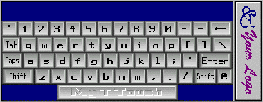 My-T-Touch Onscreen Keyboard with hidden keys and custom logo size 9